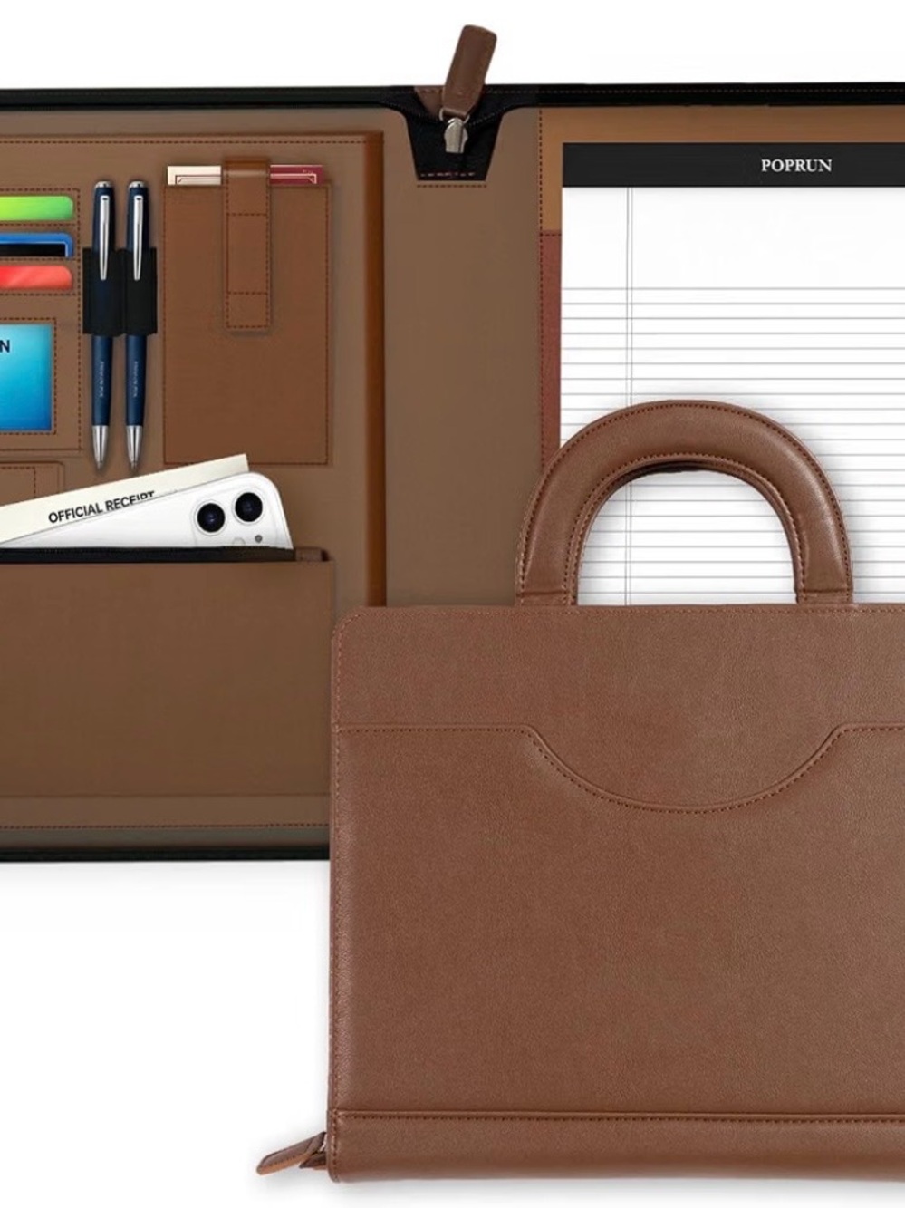 Brown Leather Portfolio Briefcase
